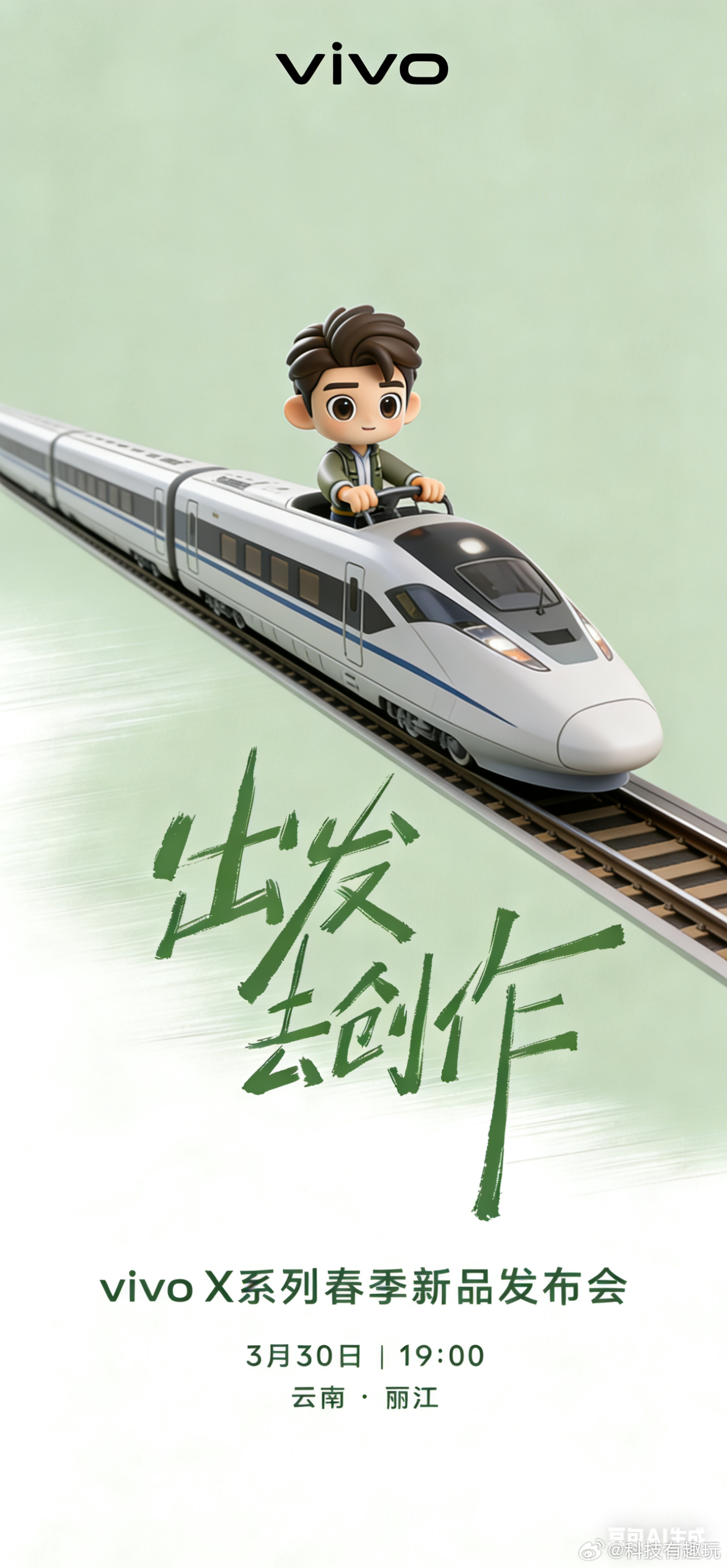 vivo X系列春季新品发布会3月30号丽江见我准备开着高铁去