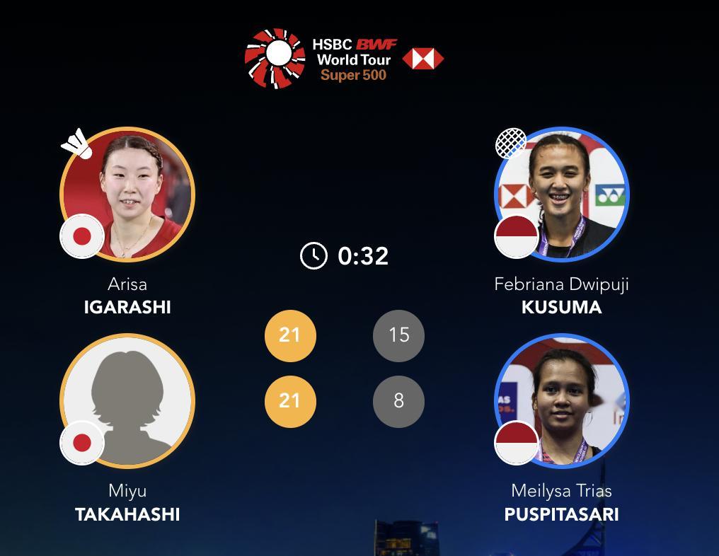 五十岚有纱/高桥美优🇯🇵 21-15、21-8 🇮🇩库苏马/梅丽莎202