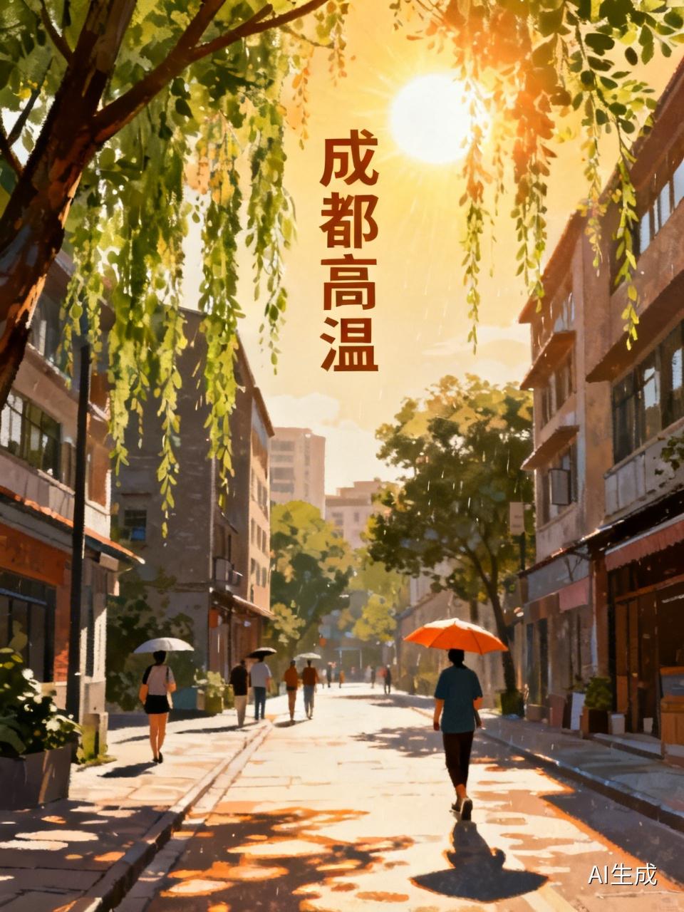 今日成都烈日当头，最高气温直冲37度，燥热感从清晨便漫了开来。街边大树虽铺展开浓