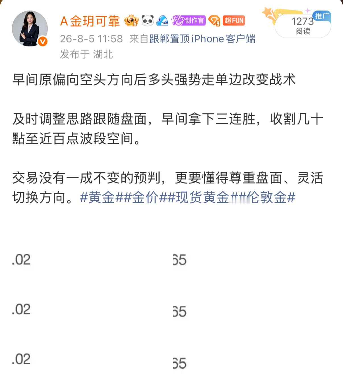 本周三复盘不拘泥初始空头预判，多头爆发力超预期及时调转思路，多空双向通吃，每郸大