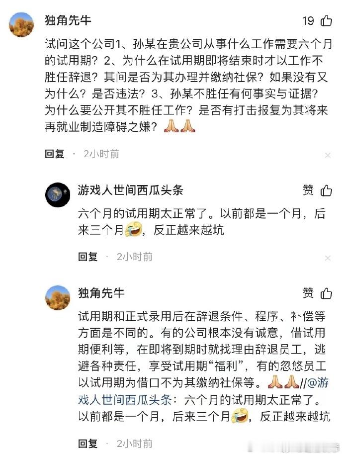 胡锡进只字不提“六个月试用期”是严重违反劳动法的！ ​​​