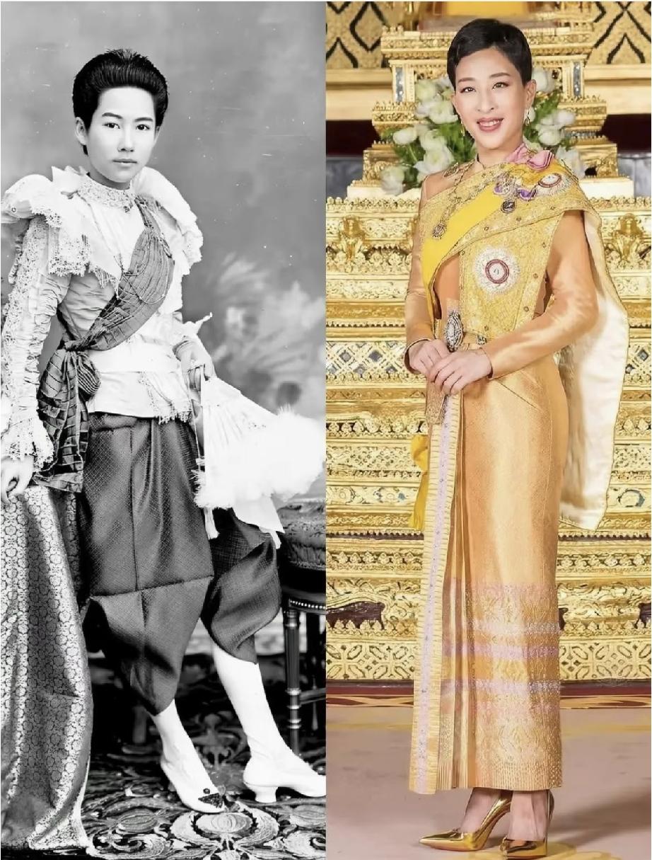 图一左侧是拉玛五世的嫡长女苏塔提公主，是五世期间唯一拥有最高爵位的公主。
她的父