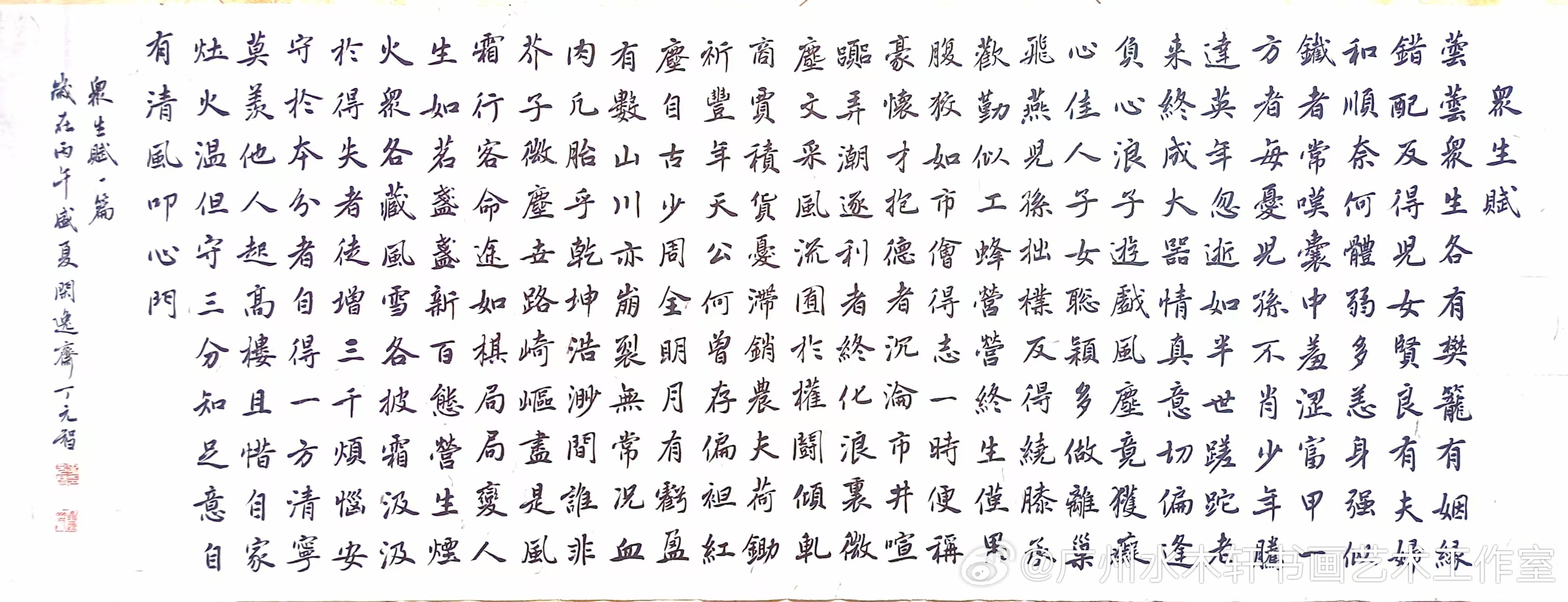 丁元智老师书法作品《众生赋》欣赏。 