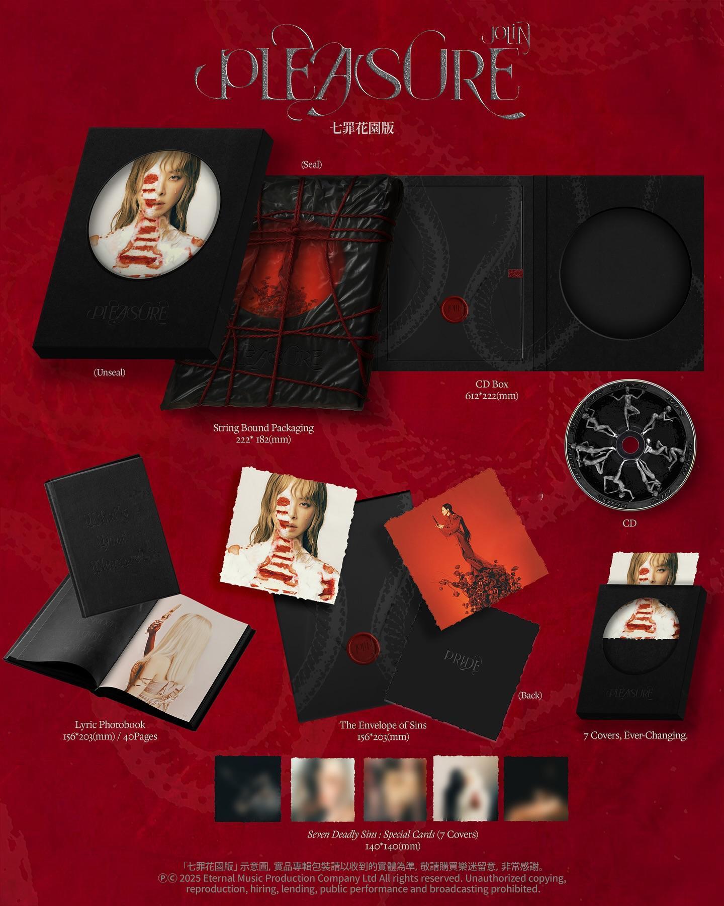 𝐉𝐨𝐥𝐢𝐧蔡依林《Pleasure》𝟕.𝟐𝟓实体专辑装帧「七罪花