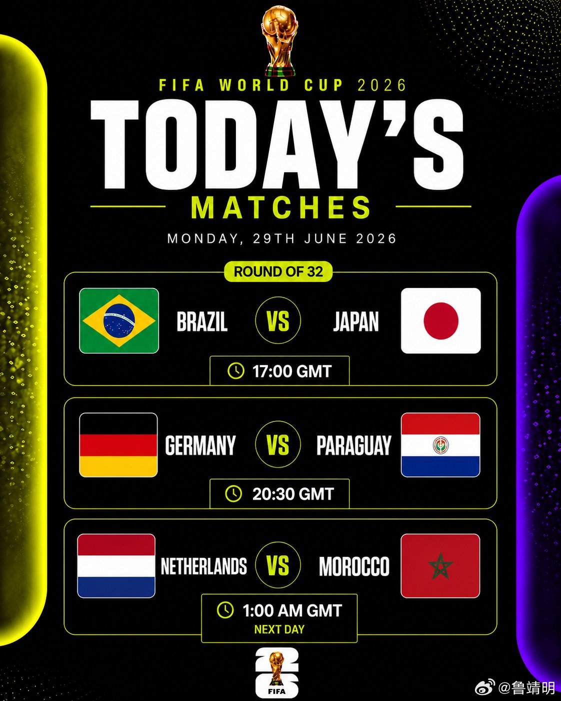 明天三场1/16决赛都蛮好看。巴西🇧🇷vs日本🇯🇵有一点爷孙碰面的意思。