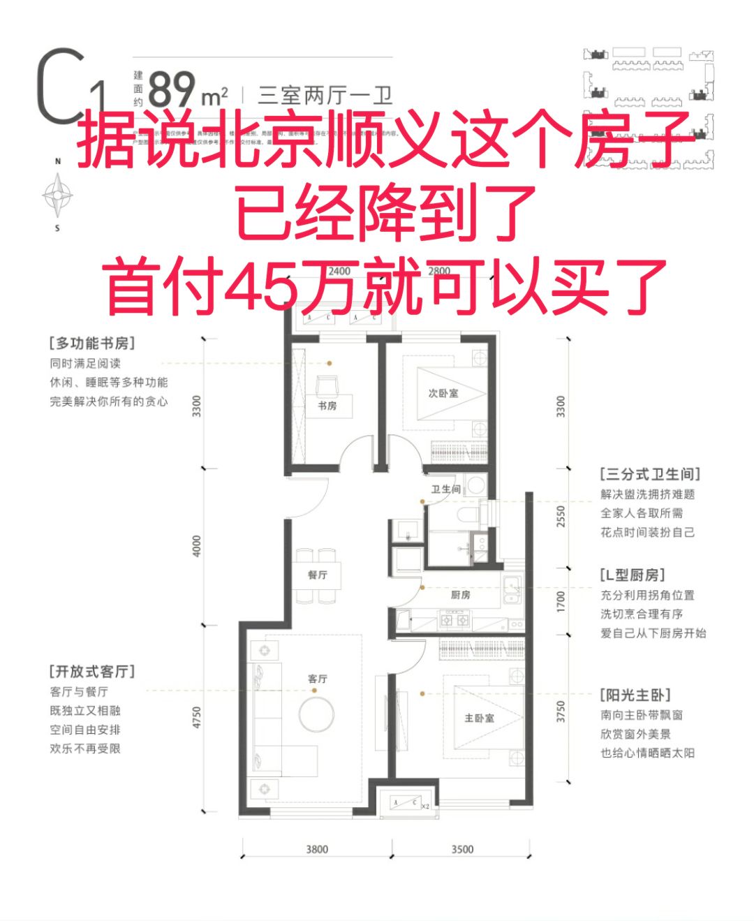顺义这套房大家都在围观，降到首付45万了