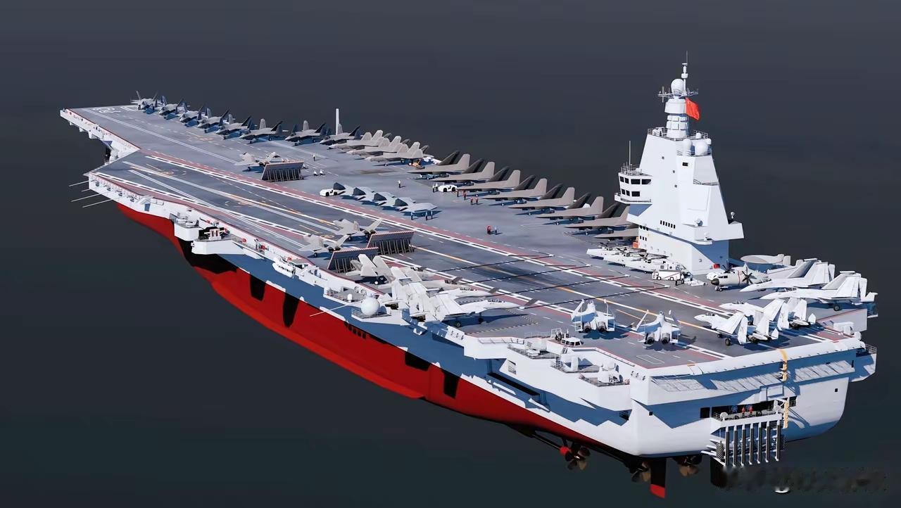 下一代超级核动力航母004型，会不会长这样？零零四型航母 航母新构想 
1，舰岛