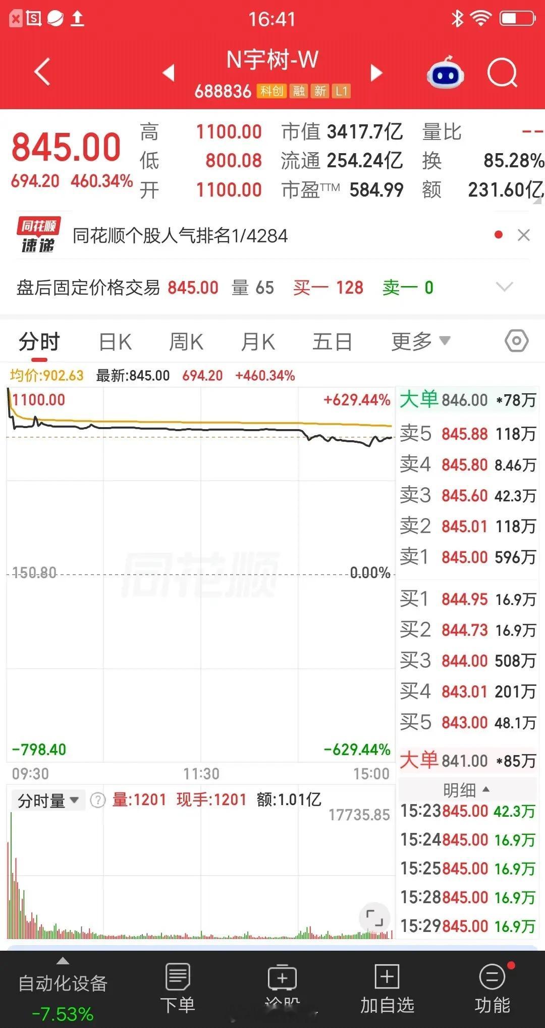 一位股民发视频嚎啕大哭，77万梭哈宇树科技，当天就吃了一碗大面。1100元建仓的
