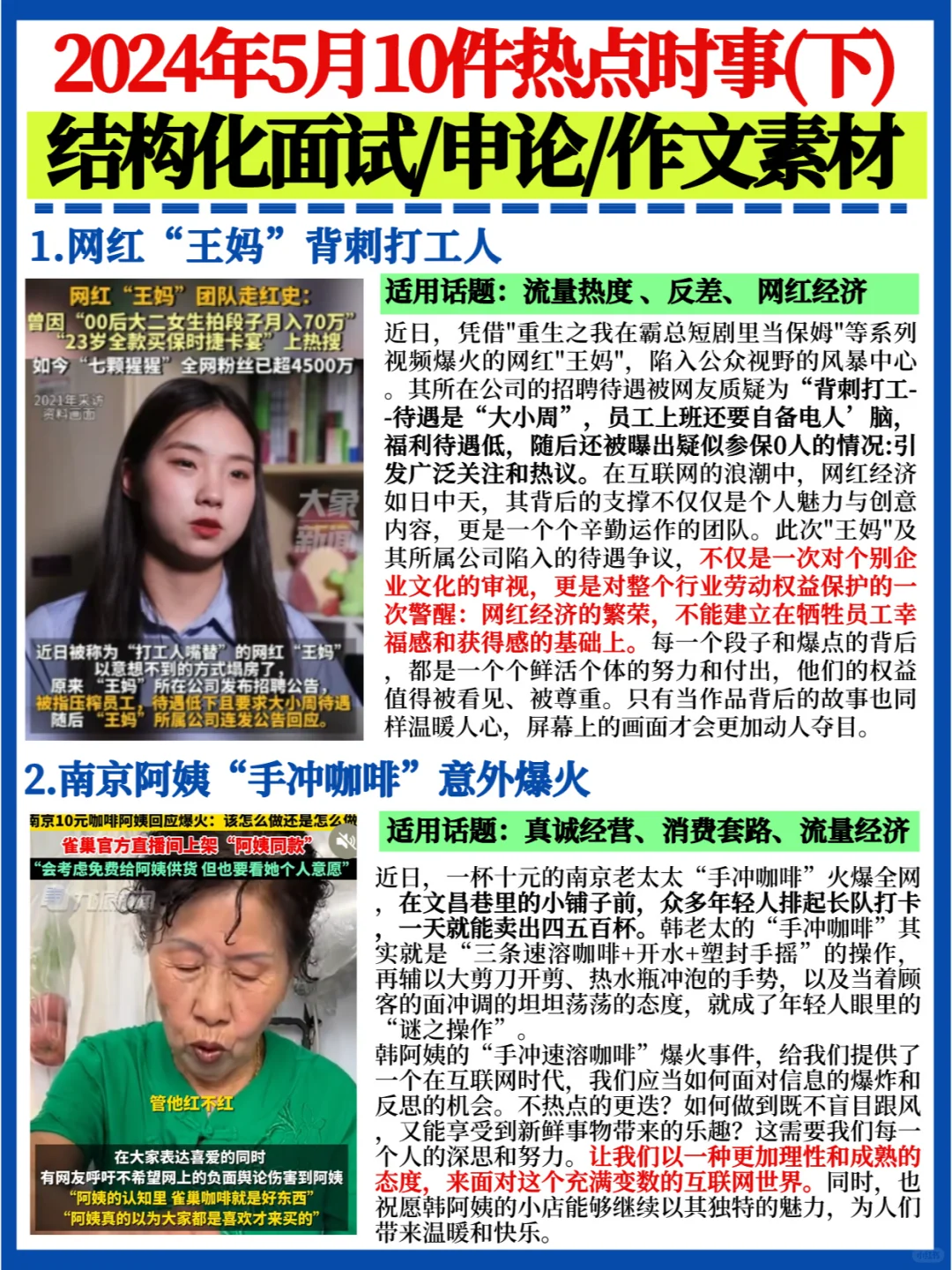 背❗5月时事热点素材下✅高考/申论作文提分