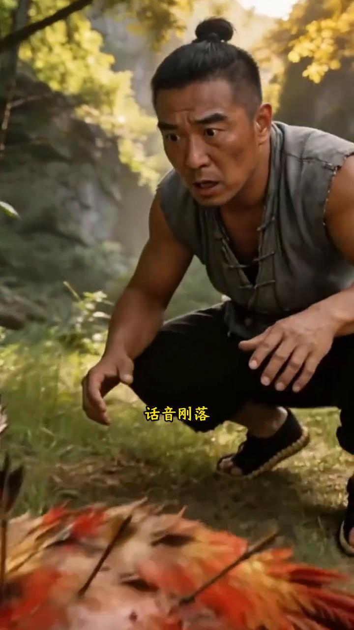 光棍上山砍柴，瞅见一只肥母鸡浑身插满箭，只剩一口气。他心生怜悯，伸手相救。母鸡突