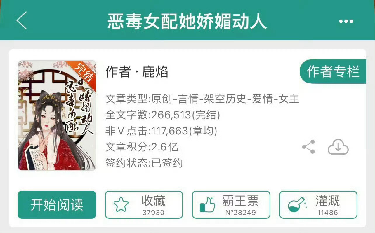 小说推荐：《恶毒女配她娇媚动人》 作者:鹿焰简评：蠢萌沙雕女主vs隐忍宠妻男主，
