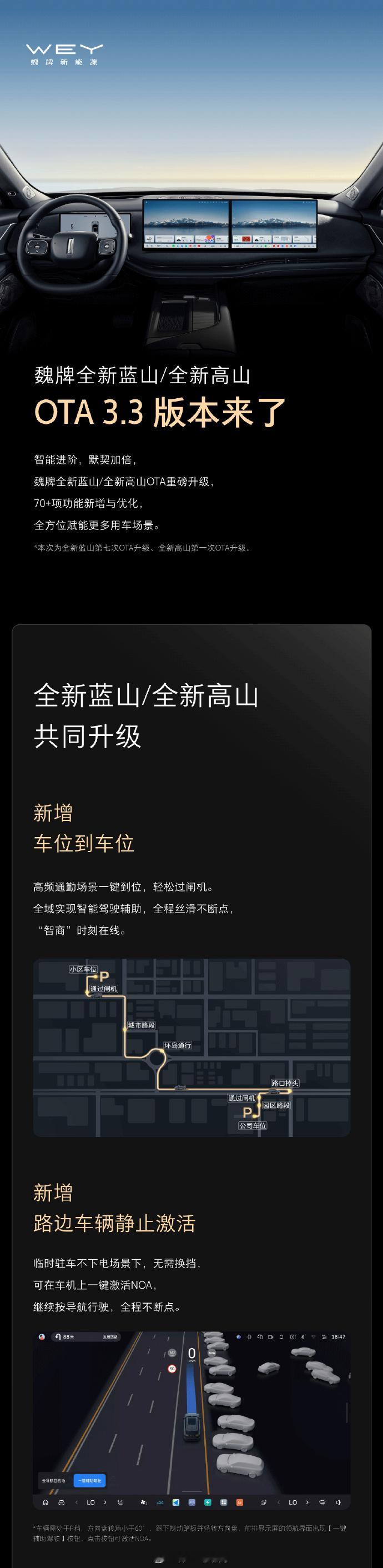 魏牌全新高山魏牌全新蓝山 官宣推送最新的Coffee OS 3.3版本OTA更新