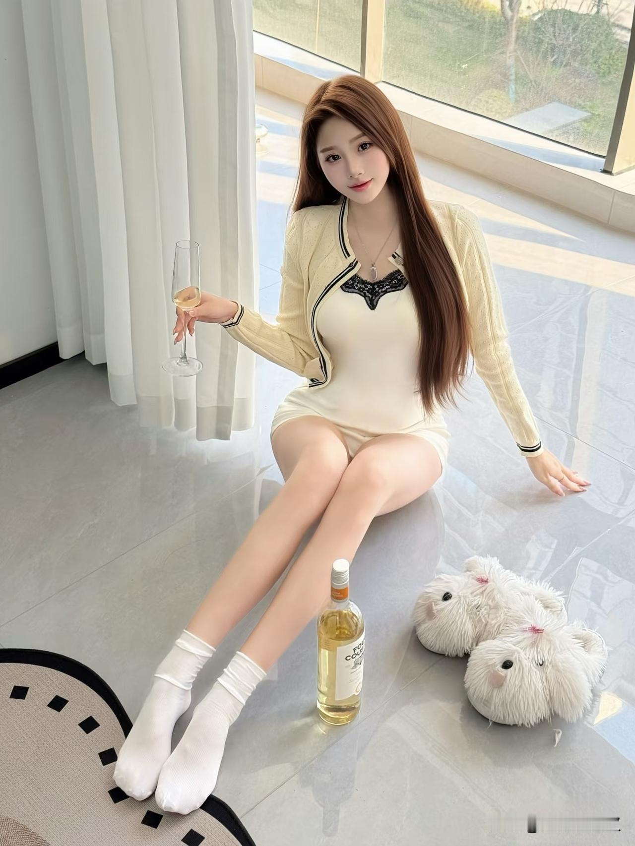 小姐姐今天状态不错，说要请你喝一杯！今天也很可爱啊 好看哒小姐姐 内心还是很少女