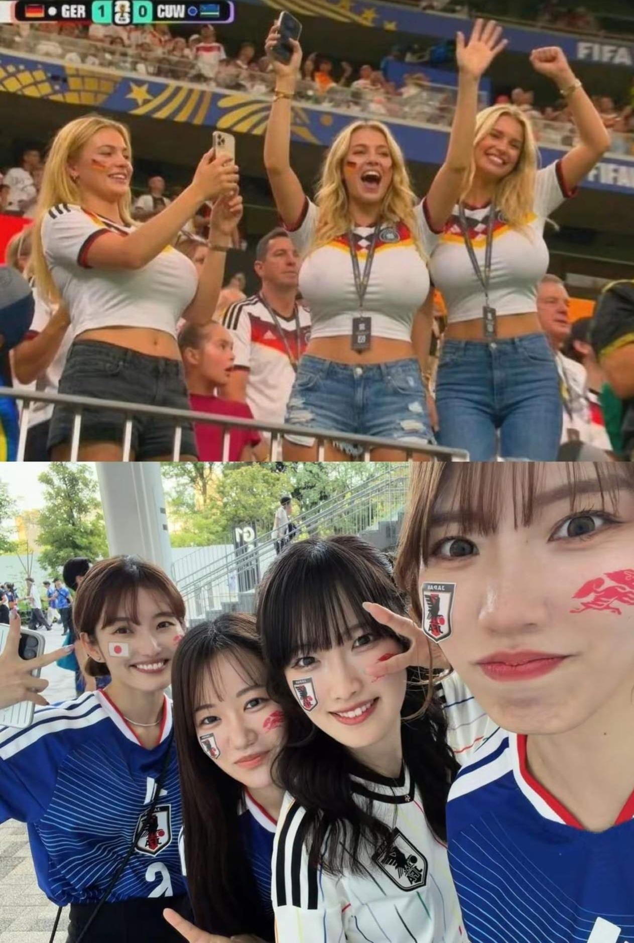 德国球迷和日本球迷
哪个更好看？
世界杯 
球迷
美女