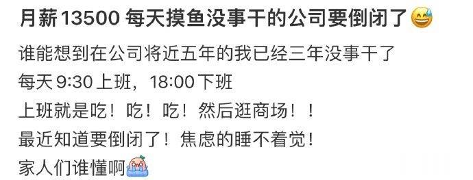 月薪13500每天摸鱼没事干的公司要倒闭了 ​​​