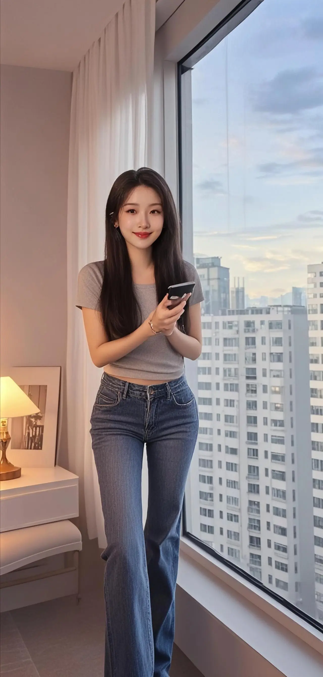 牛仔裤穿搭 牛仔裤女神 好身材好气质 紧身牛仔裤 牛仔穿搭