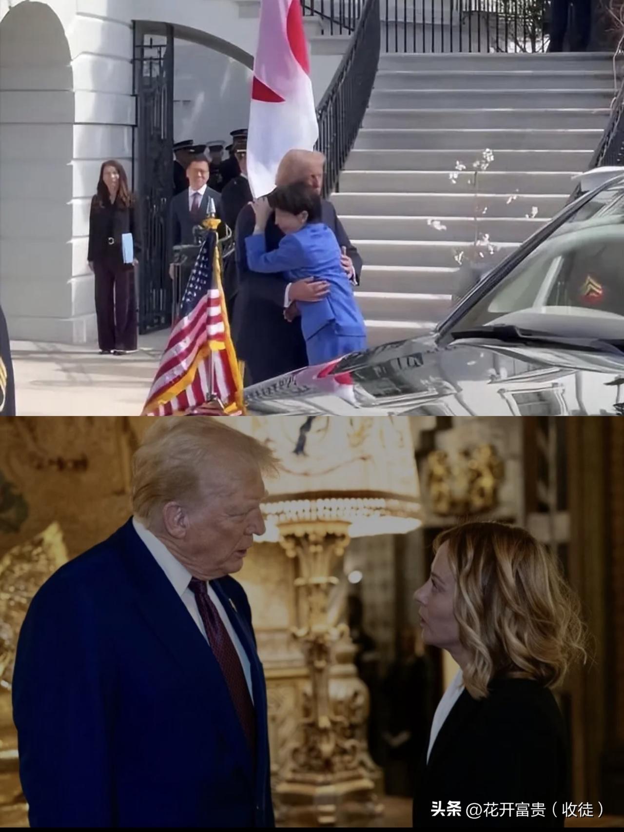 一张对比照戳痛日本，高市早苗见特朗普的姿态，和梅洛尼差太远。
 
高市早苗赴美见