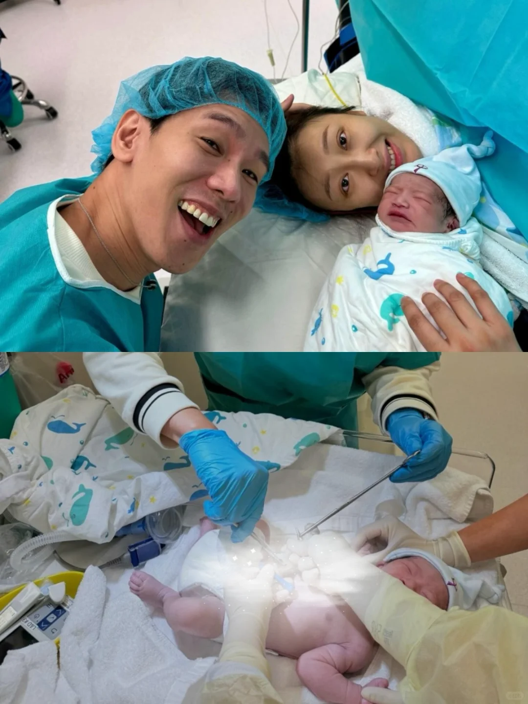 香港男星儿子出生！妻子发烧胎心变快顺转剖