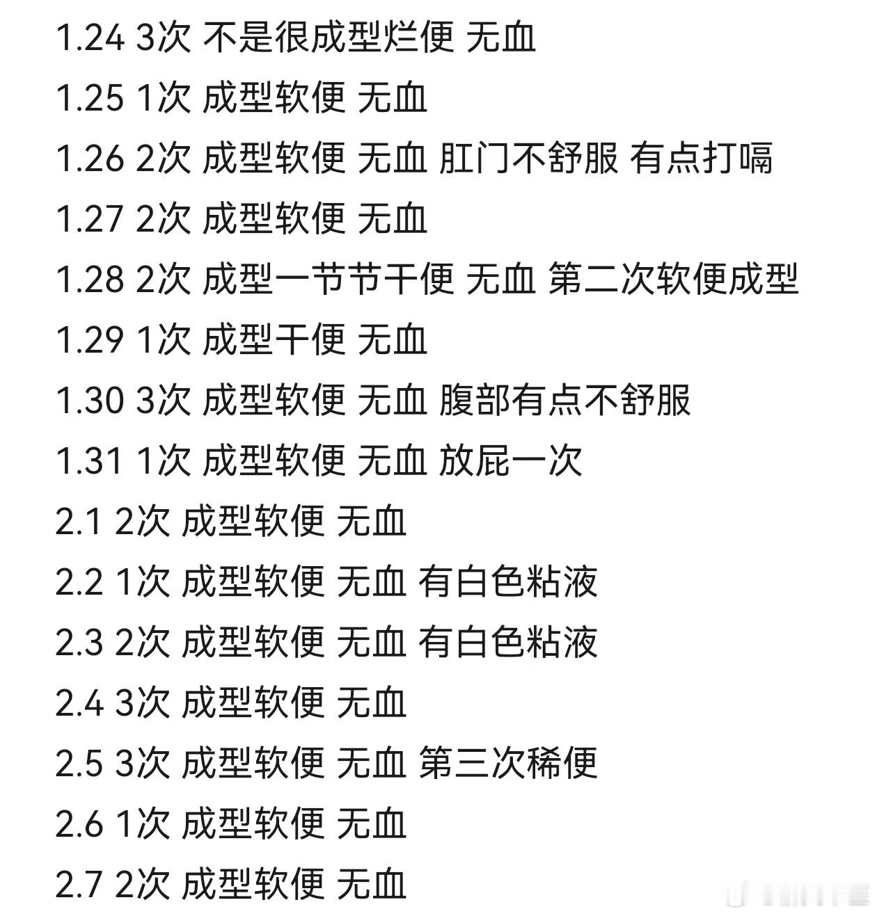 这个病人的记录也很好，一目了然 