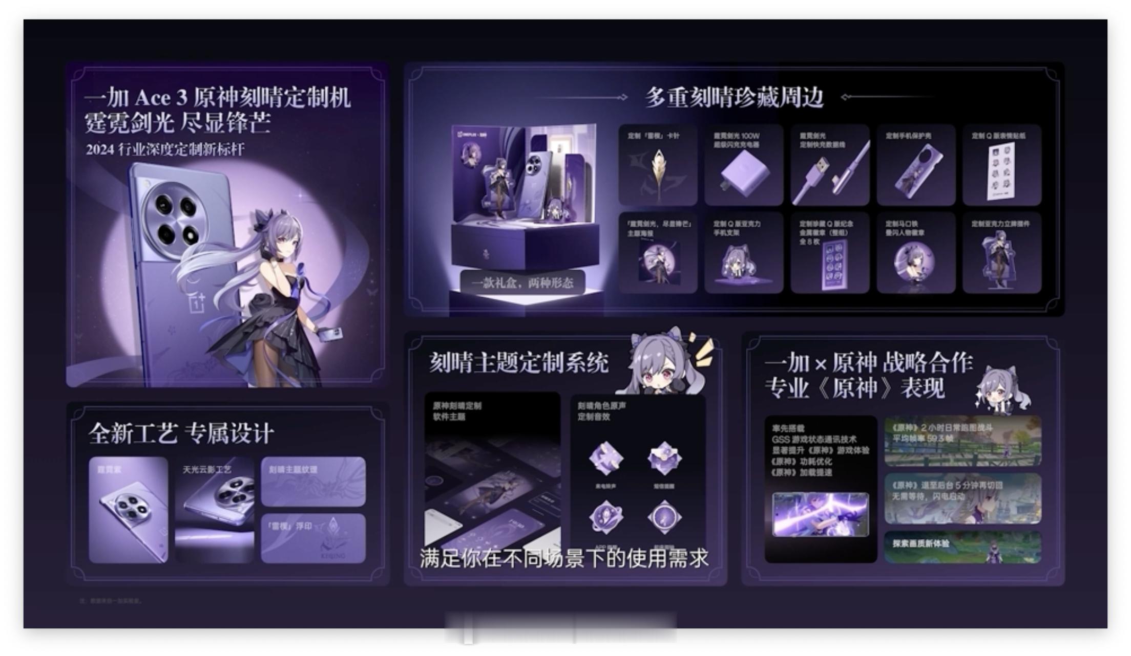 这次的一加 Ace 3 刻晴原神定制版…东西确实很多。一加 Ace 3 原神刻晴