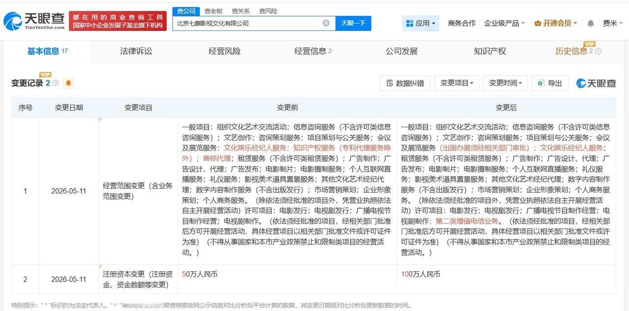 李小冉签约MCN增资100%

李小冉近30日涨粉超17万
天眼查App显示，近