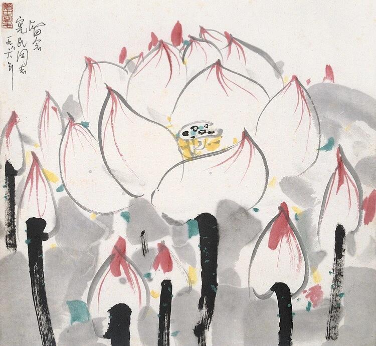 【吴冠中画中的水墨荷塘🪷】-图via.网络遇见艺术新城事