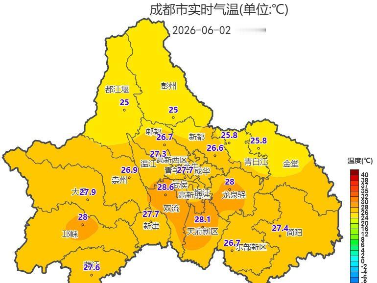 今天14时的气温，全市都在30℃以下，大家感觉怎么样，是热呢还是舒适呢？建议爬山