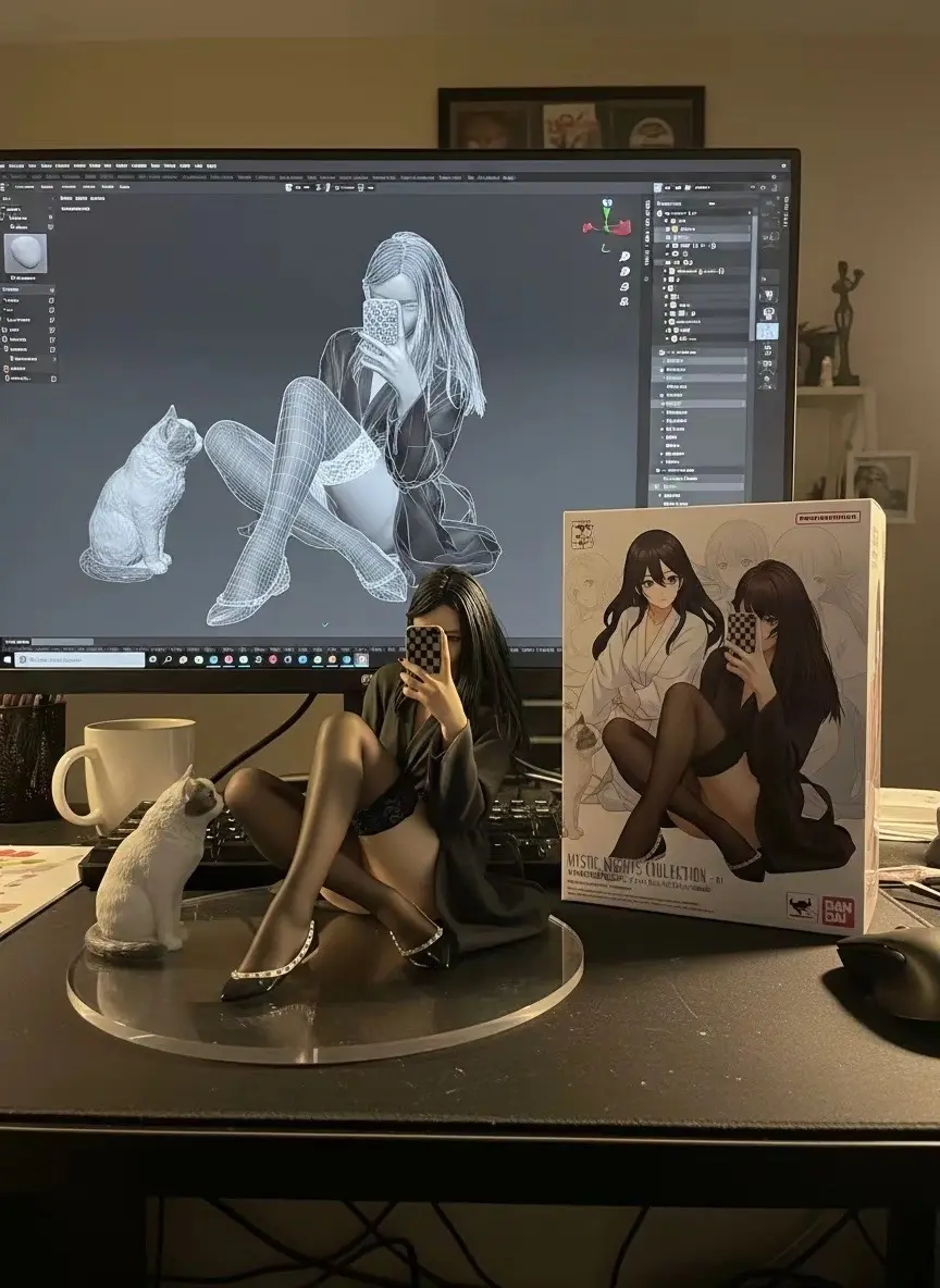 手办模型 3d建模 忧郁帅哥