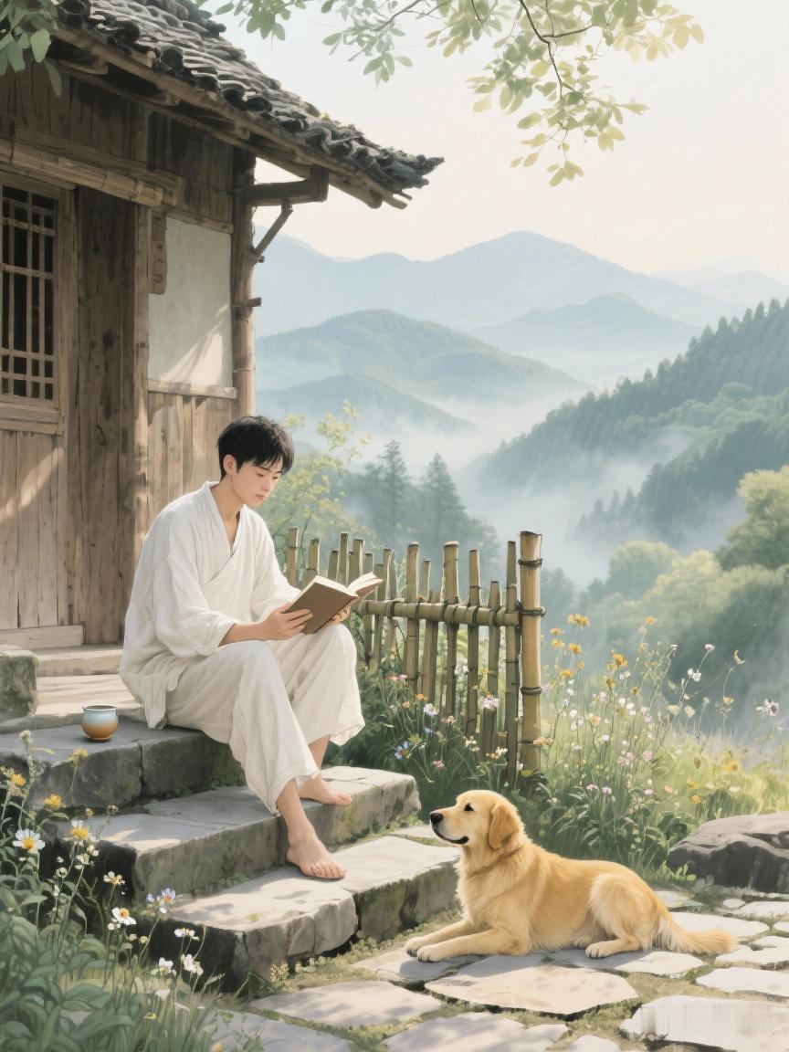 那些回村的年轻人
还会回来吗

一条狗，两间屋，
三四设备，一方庭院
吃菜自己种