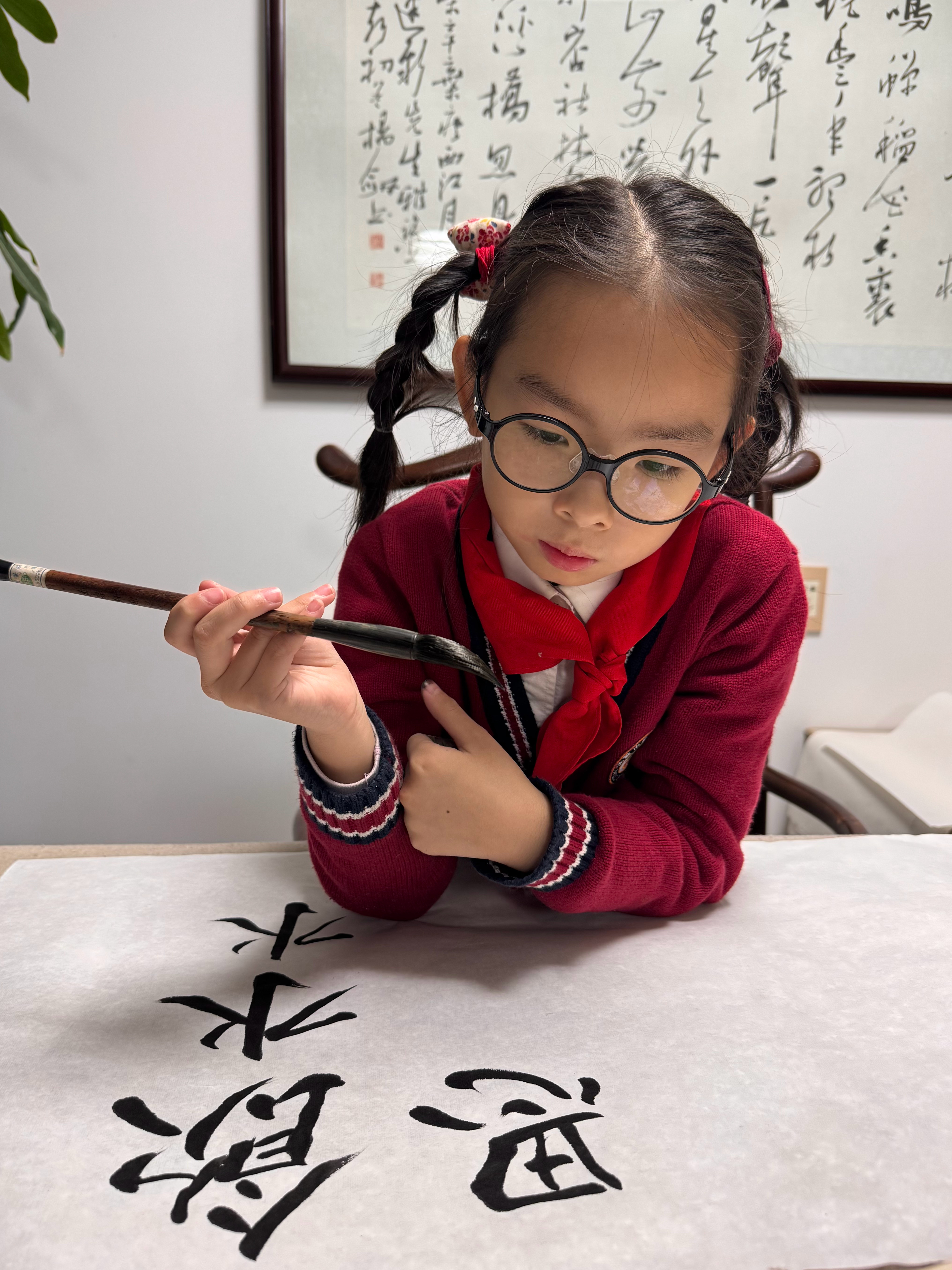 一年两度的爷爷牌书法“大师课”开课了图 3 是“大师”爷爷请了云大师[doge]