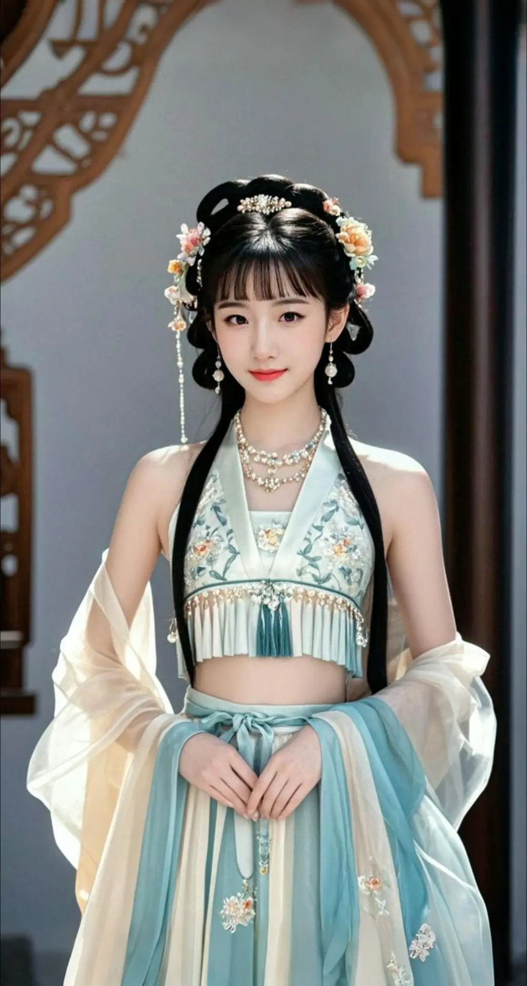 AI扩图 AI古风佳人