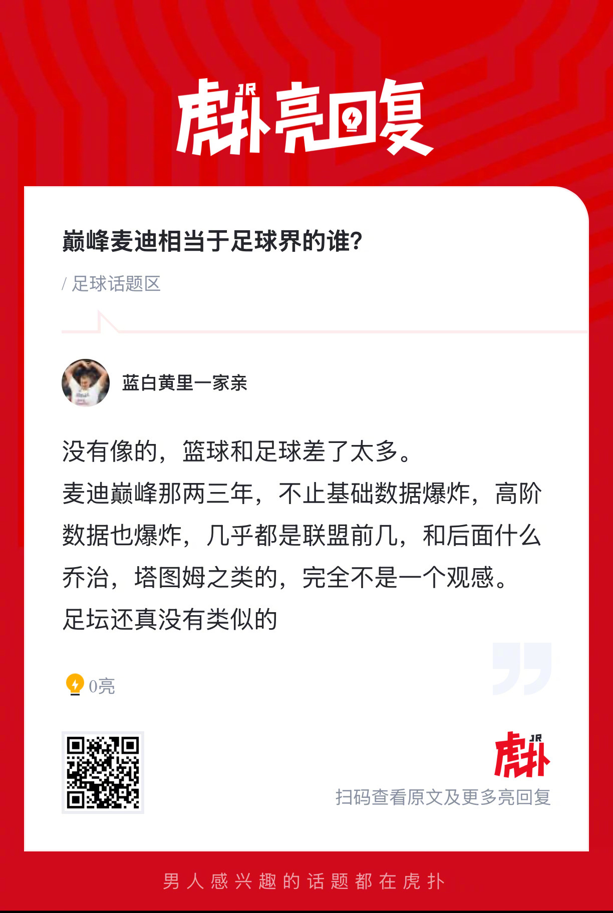 巅峰麦迪相当于足球界的谁？ 