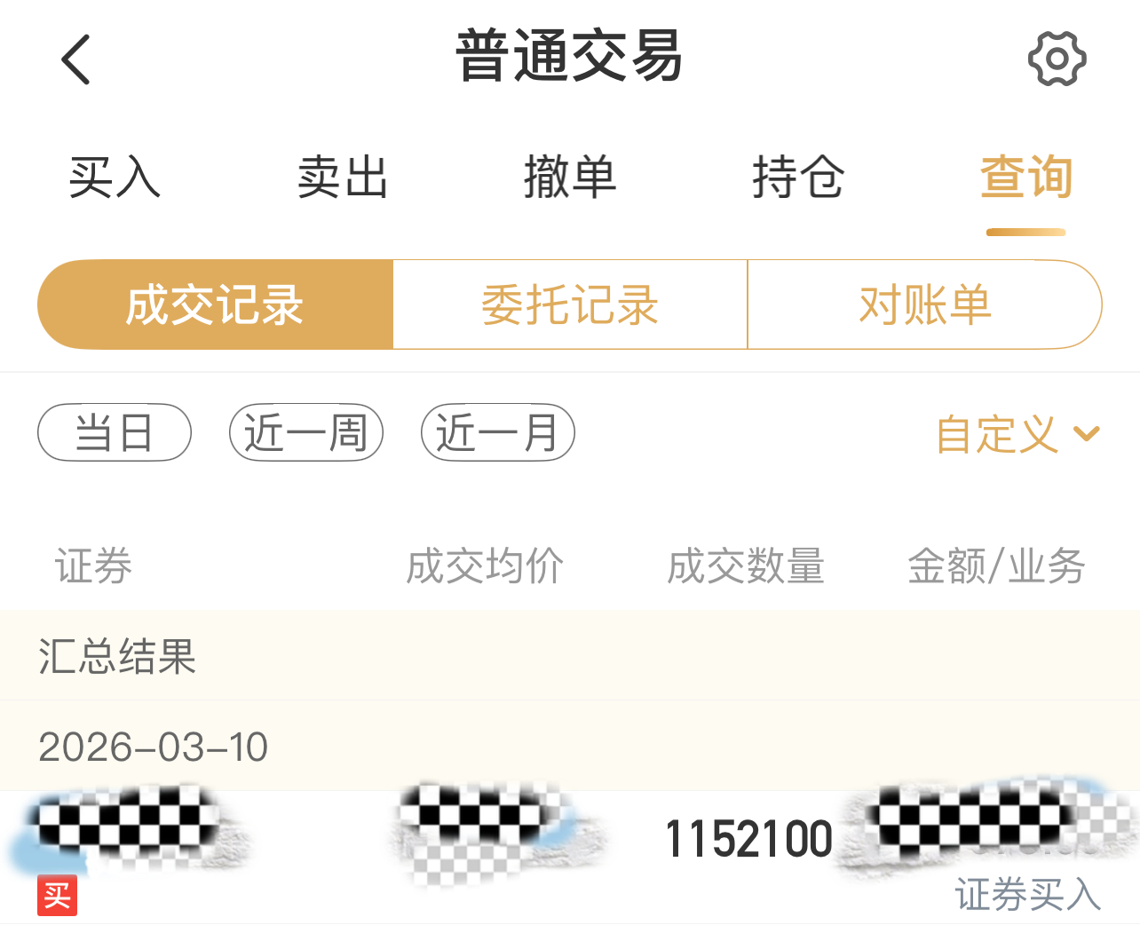 【追加100万股，如有必要再买50万股】3月10日，本博主买入100万股。上周刚