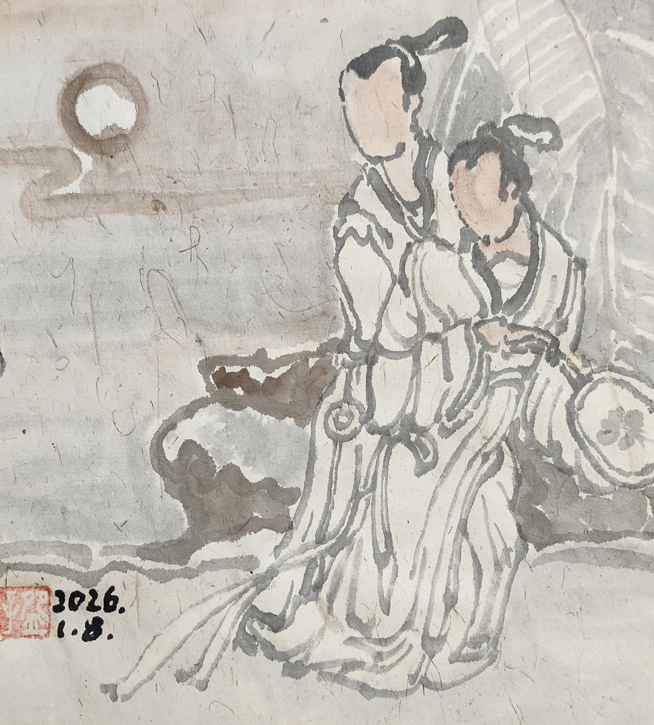 碗子的纸片水墨