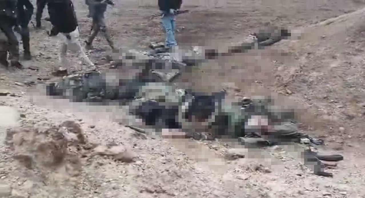 叙利亚科巴尼方向，到处都是库尔德游击小组，朱拉尼的手下又被打死了一地，身上的武器