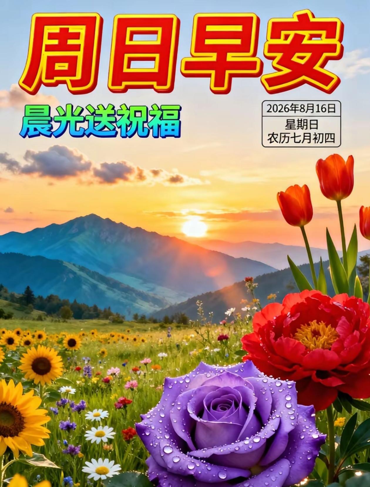 [福]2026./8月16日，晨光捎来好运，照亮人间朝夕[福]

[微风][太阳