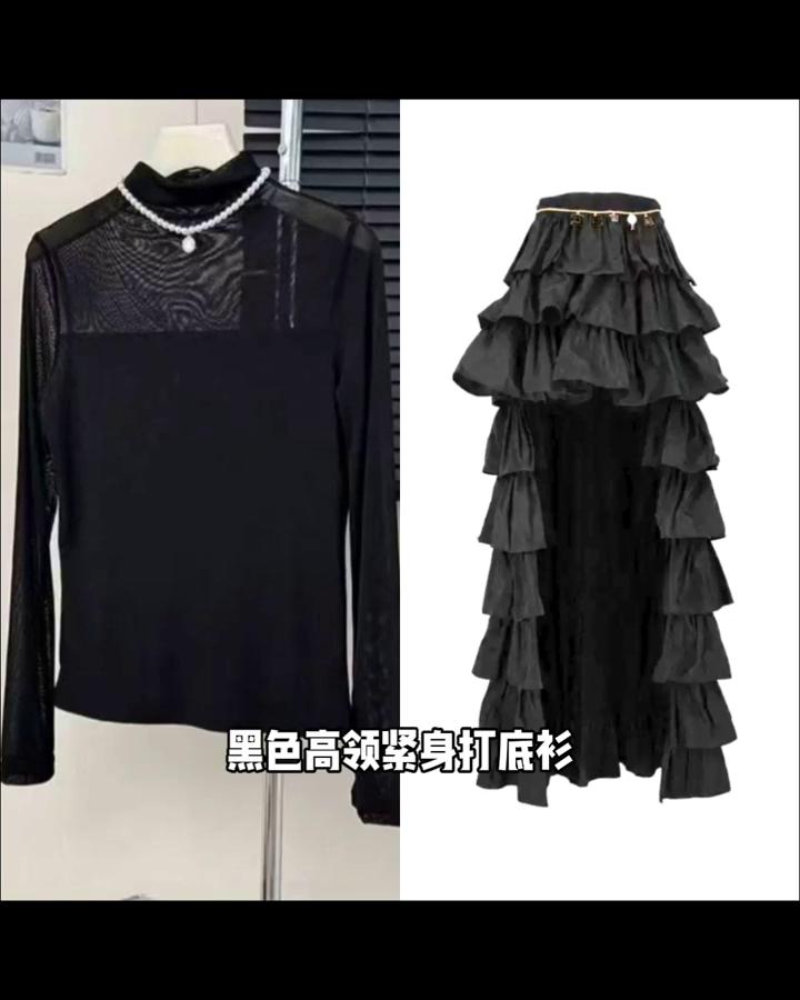 宋佳2026百花电影节红毯穿搭造型解析。
·先说宋佳的这一套黑色透明高领打底衫加