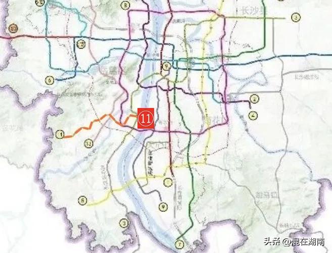 长沙地铁11号线最新规划！
项目规划建设部分为湘江新区段落，从洋湖新城站出发，沿