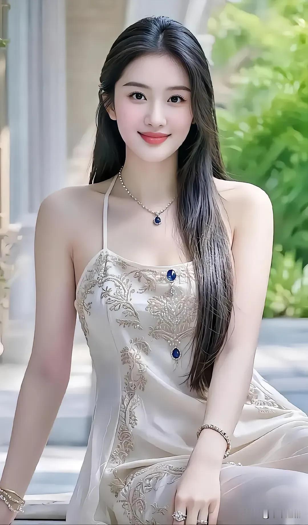 鎏金刺绣，宝石点缀，在明媚光景里，舒展从容的姿态。
刺绣美图 刺绣女生