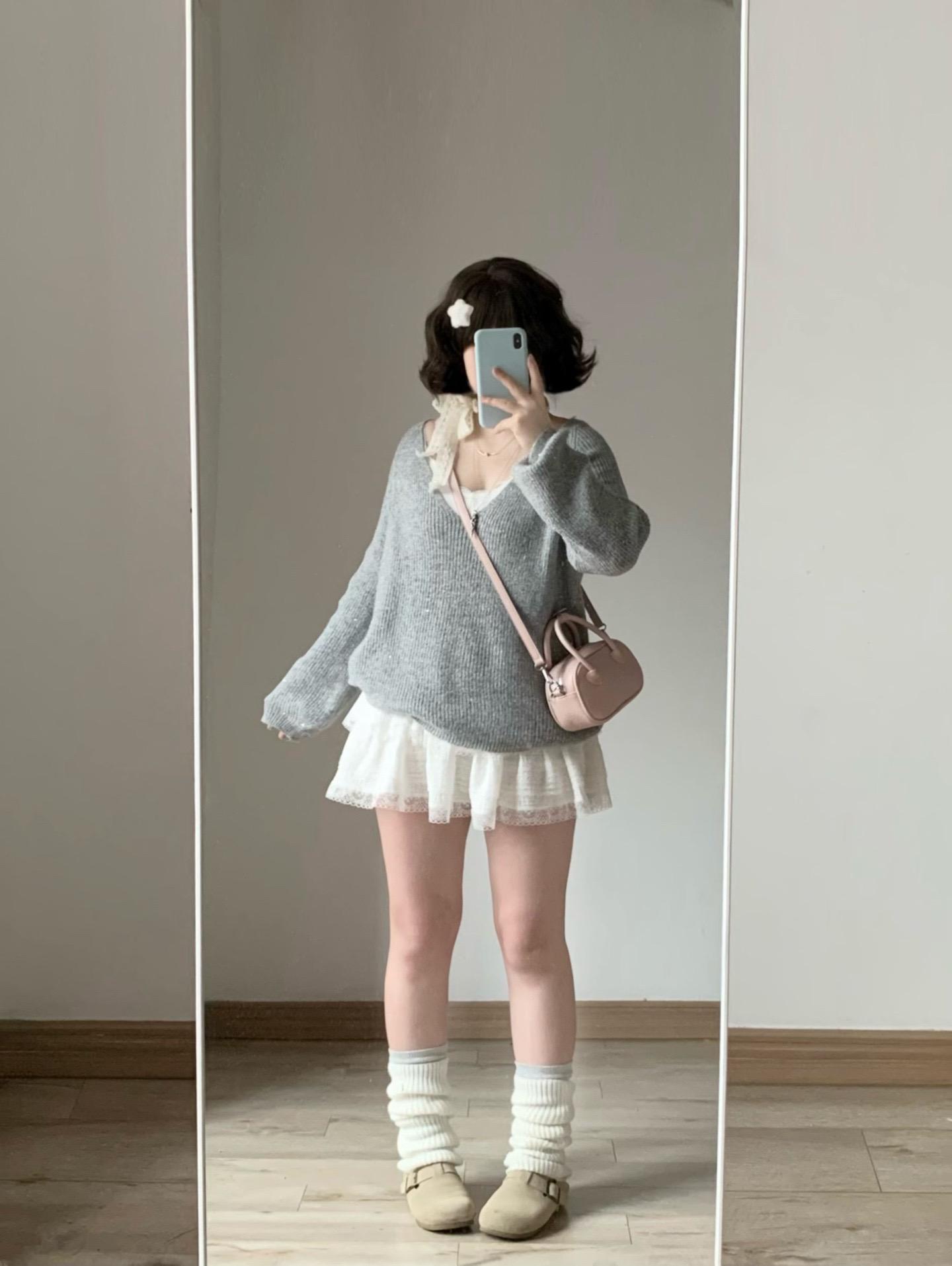 灰色少女感穿搭～