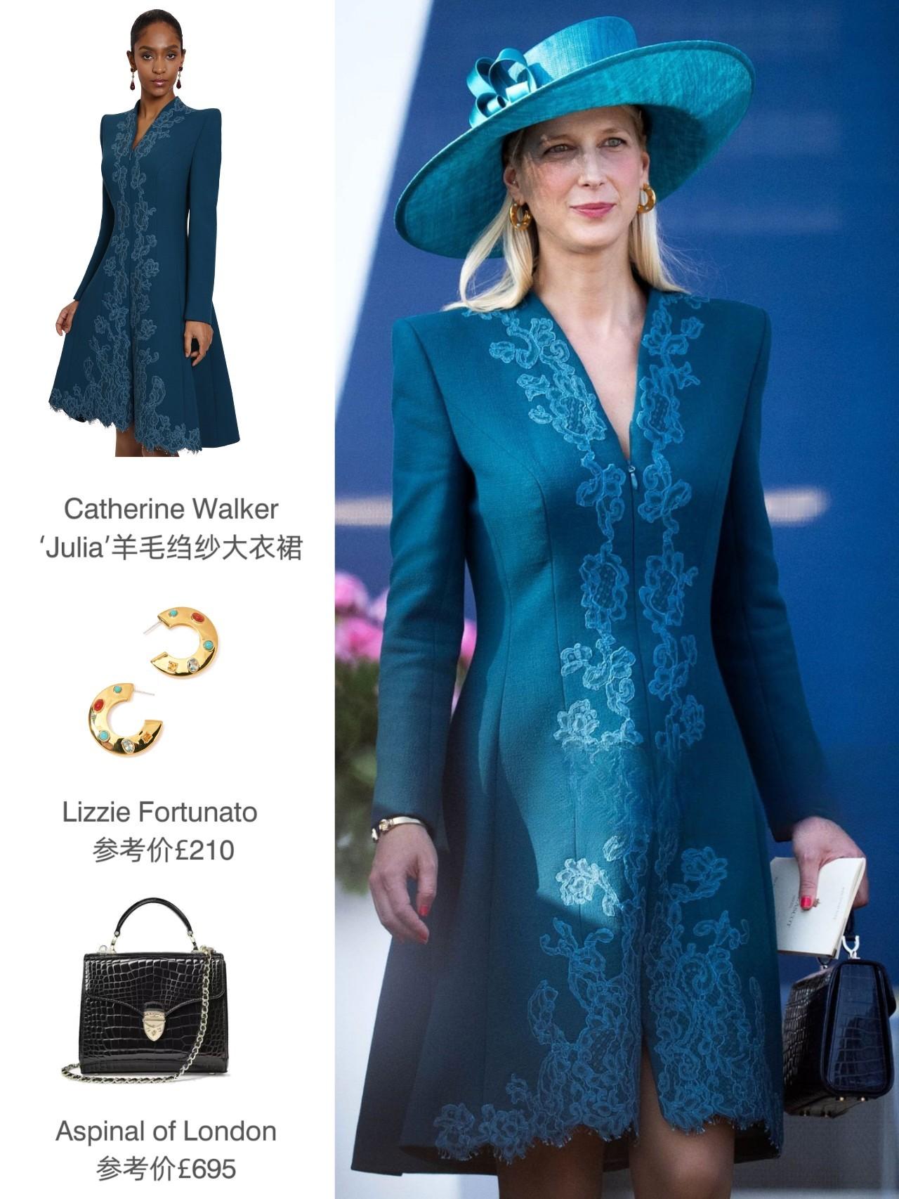 6月18日，加布里埃尔出席第二日皇家赛马会赛事~上身了件Catherine Wa