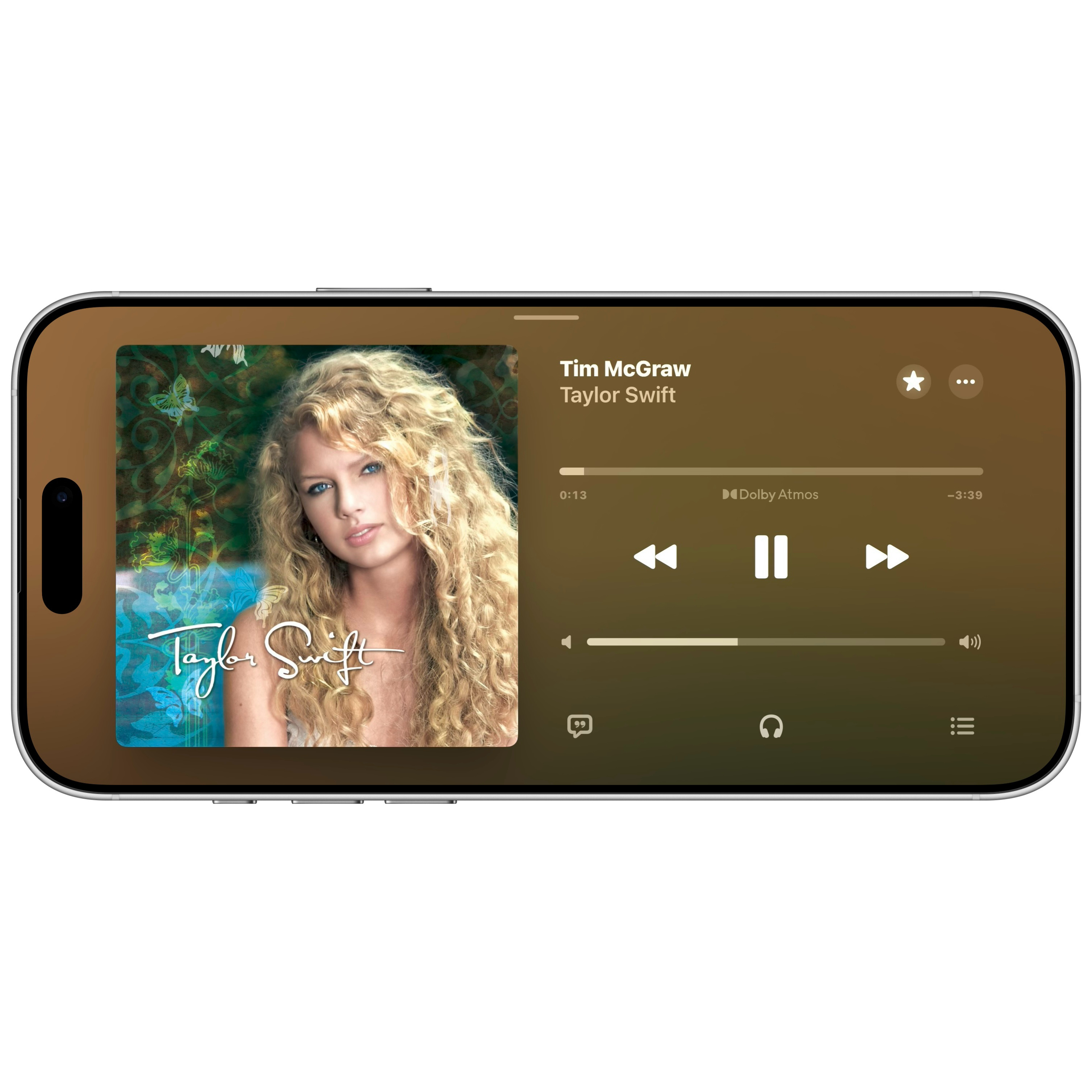 iOS27版本手机端全新Apple Music横屏播放视觉一览 