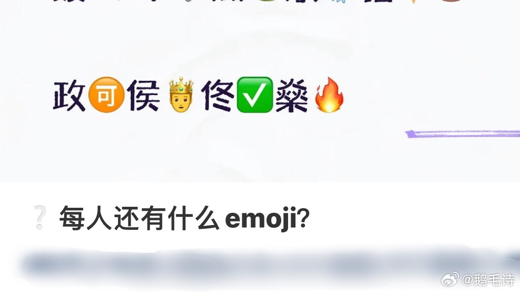 五代小五五每个人对应的emoji是什么啊？目前只知道侯王子🤴 吕政熙🉑️ 佟