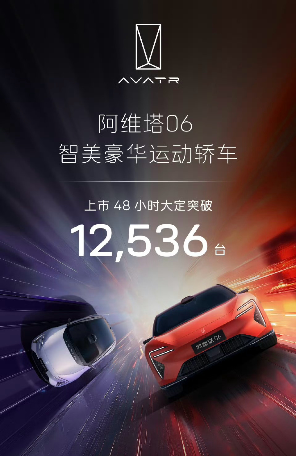 阿维塔06表现不错，24小时大定12536辆。 ​​​