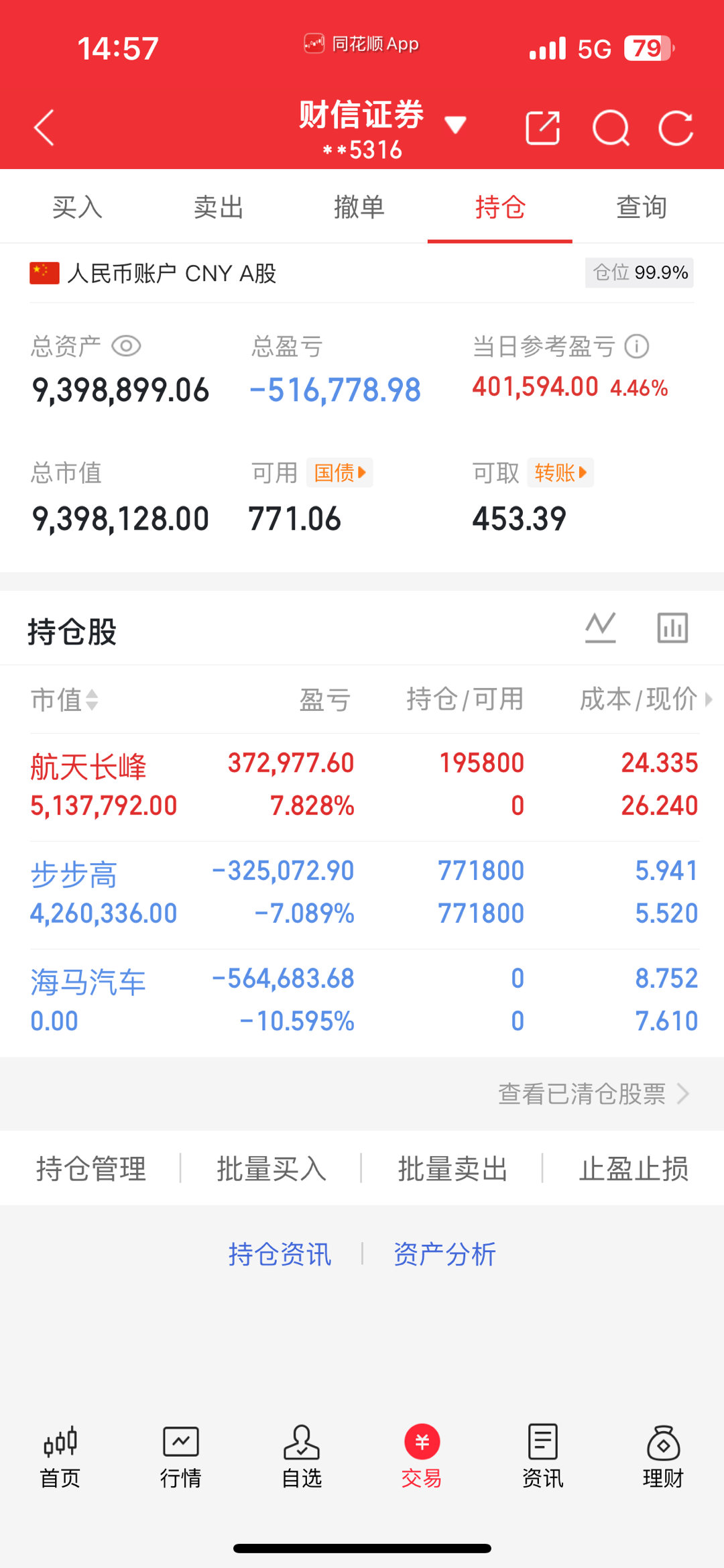 今天是1月7号星期三！菲菲股票操作之旅；今日卖出，海马，今日买入，航天长峰继续持