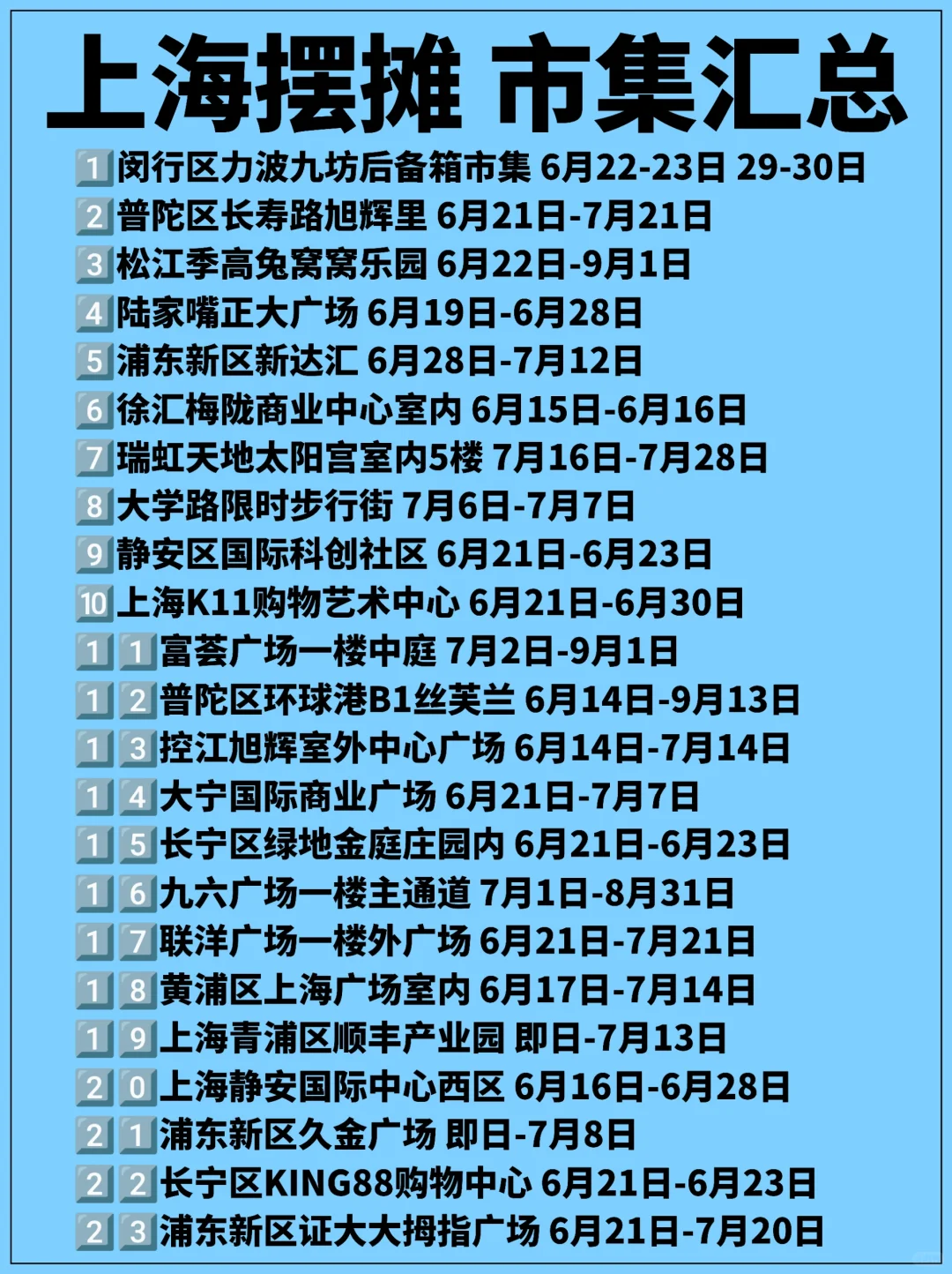 太哇塞了吧！上海摆摊，23个市集大汇总❗️