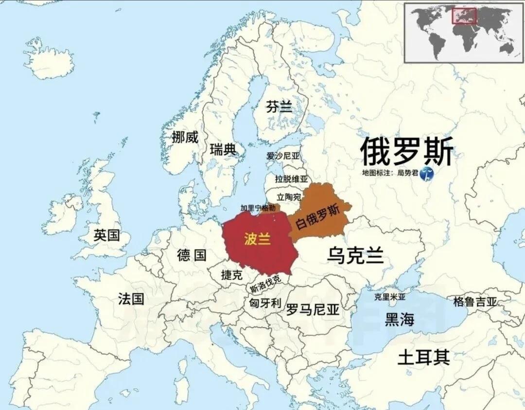 🇵🇱 波兰：欧洲的“地缘垫脚布”
波兰是德国“四战之地”属性的完美镜像——它