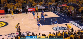 雷霆追到2分后，托平三分2连击，又领先8分了！雷霆vs步行者NBA总决赛NBA季