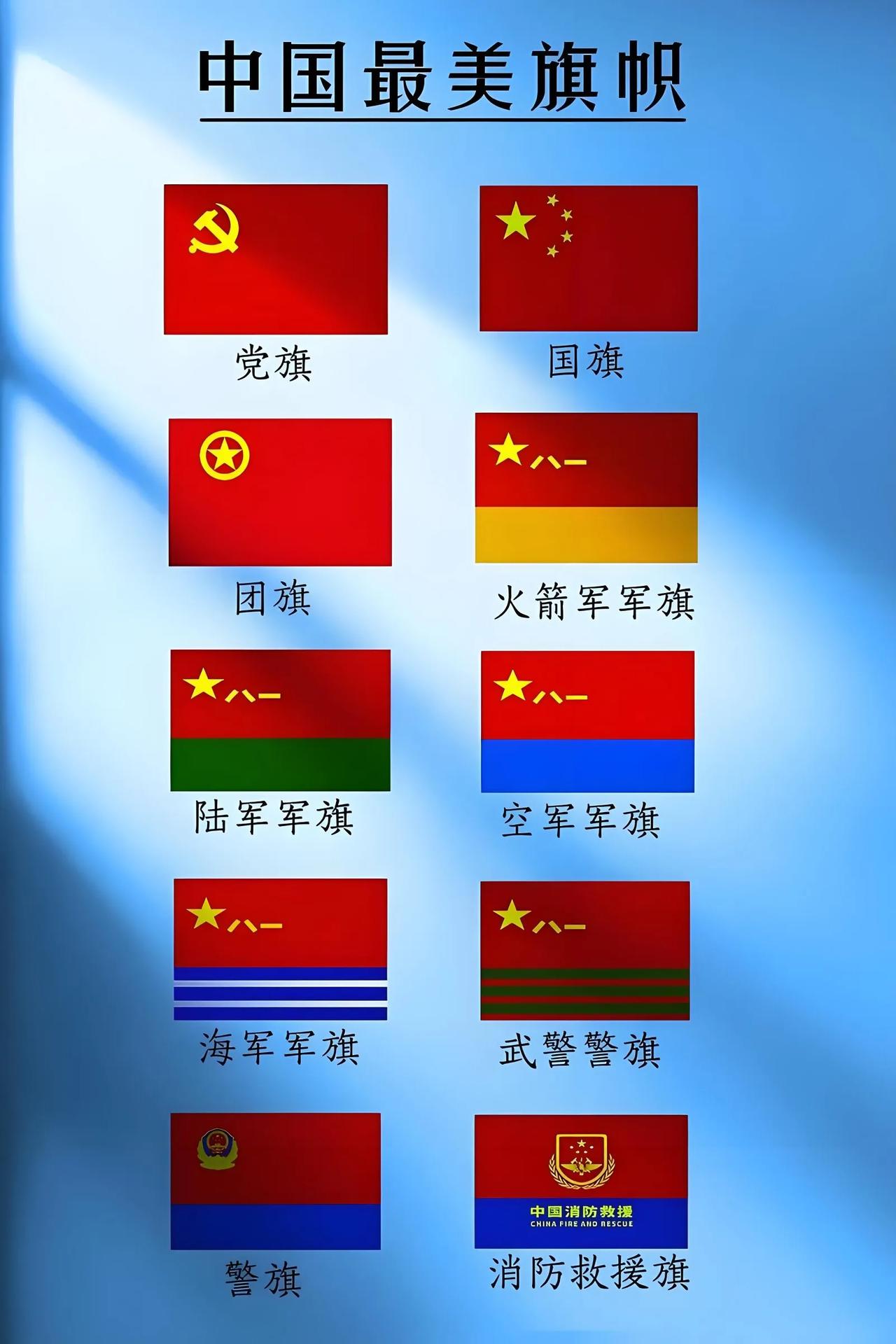 中国最美的旗帜！
新军旗让人眼前一亮，各军种有自己标志性的军旗啦！网友：太好看了