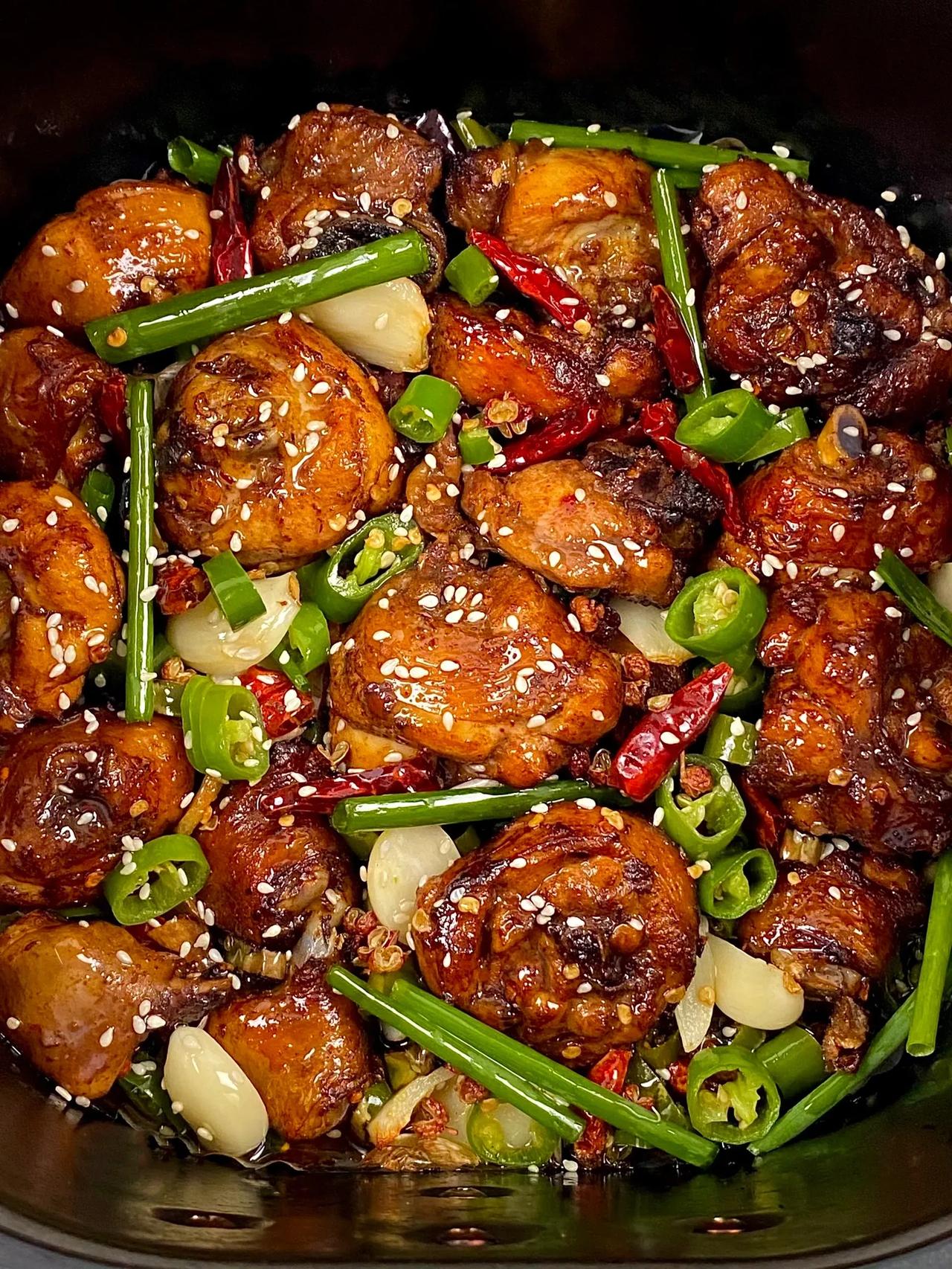 家里有空气炸锅的别错过！这玩意太下饭了😂|||空气炸锅版辣子鸡块来喽！！想告诉